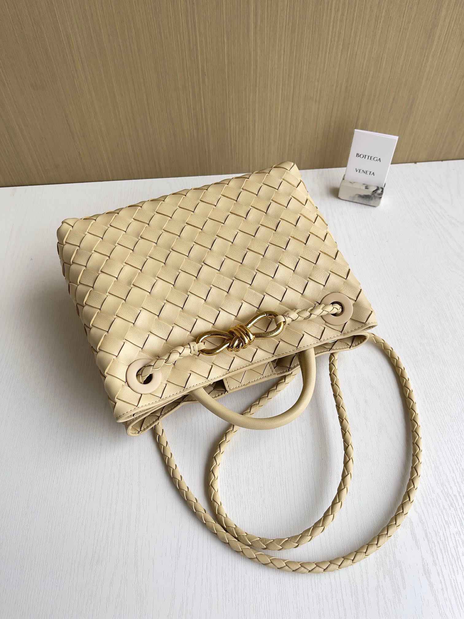 Bottega Veneta Small Andiamo Bag 743568 Lambskin Dark Beige