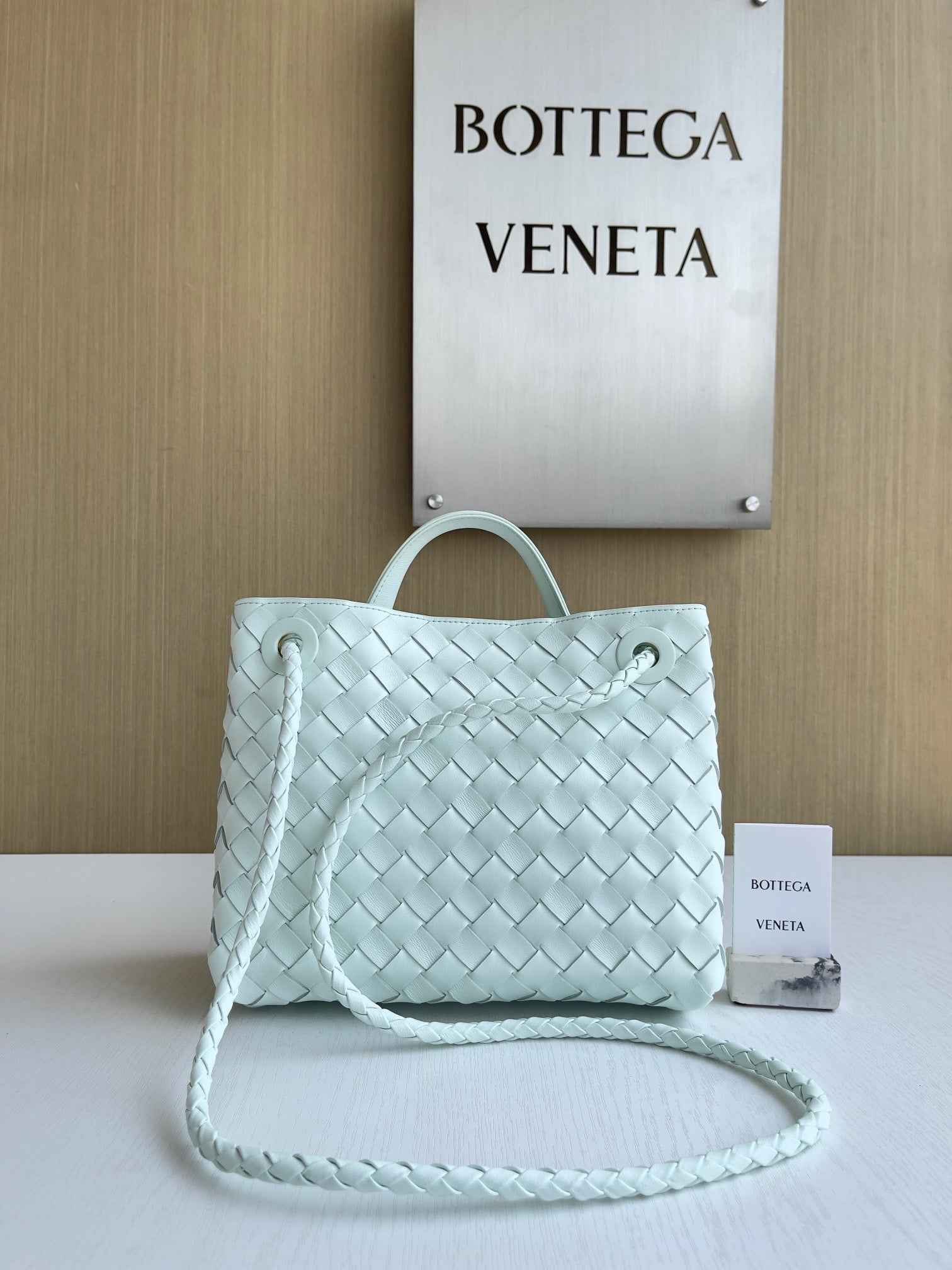 Bottega Veneta Small Andiamo Bag 743568 Lambskin Light Green