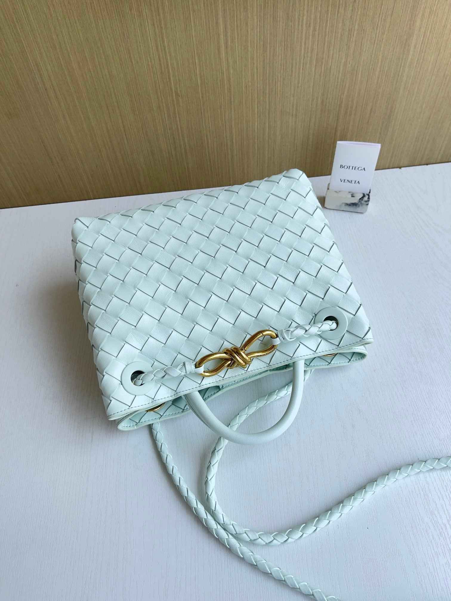 Bottega Veneta Small Andiamo Bag 743568 Lambskin Light Green
