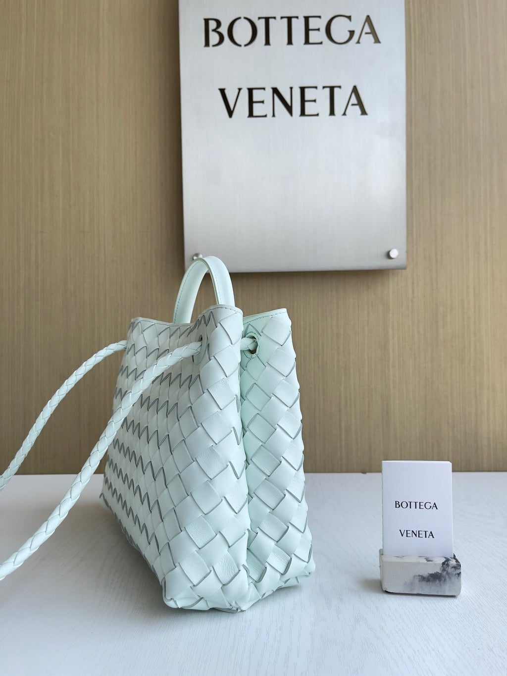 Bottega Veneta Small Andiamo Bag 743568 Lambskin Light Green