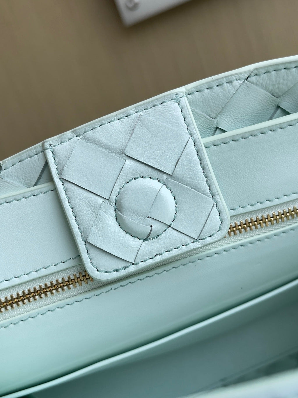 Bottega Veneta Small Andiamo Bag 743568 Lambskin Light Green