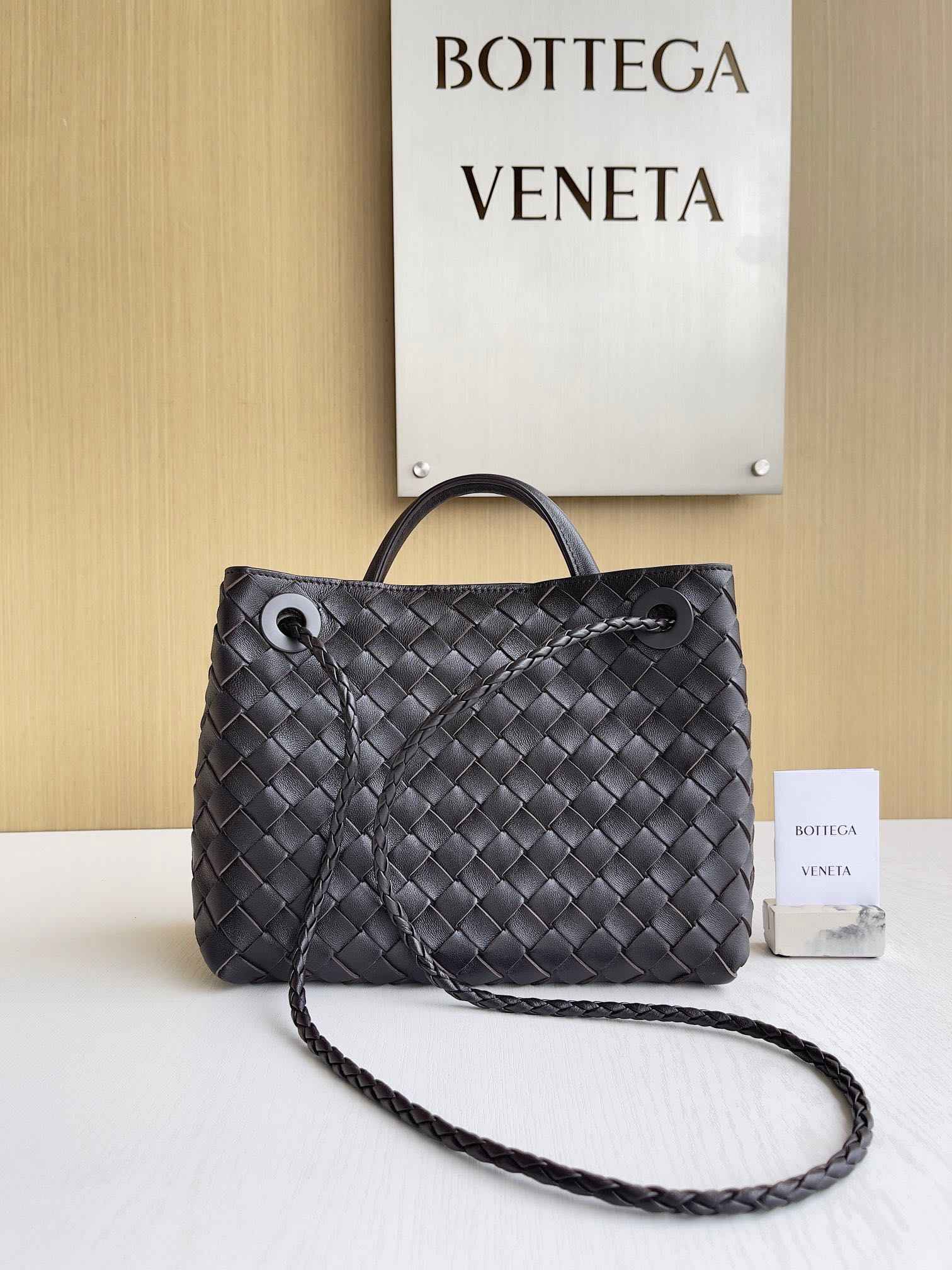 Bottega Veneta Small Andiamo Bag 743568 Lambskin Coffee