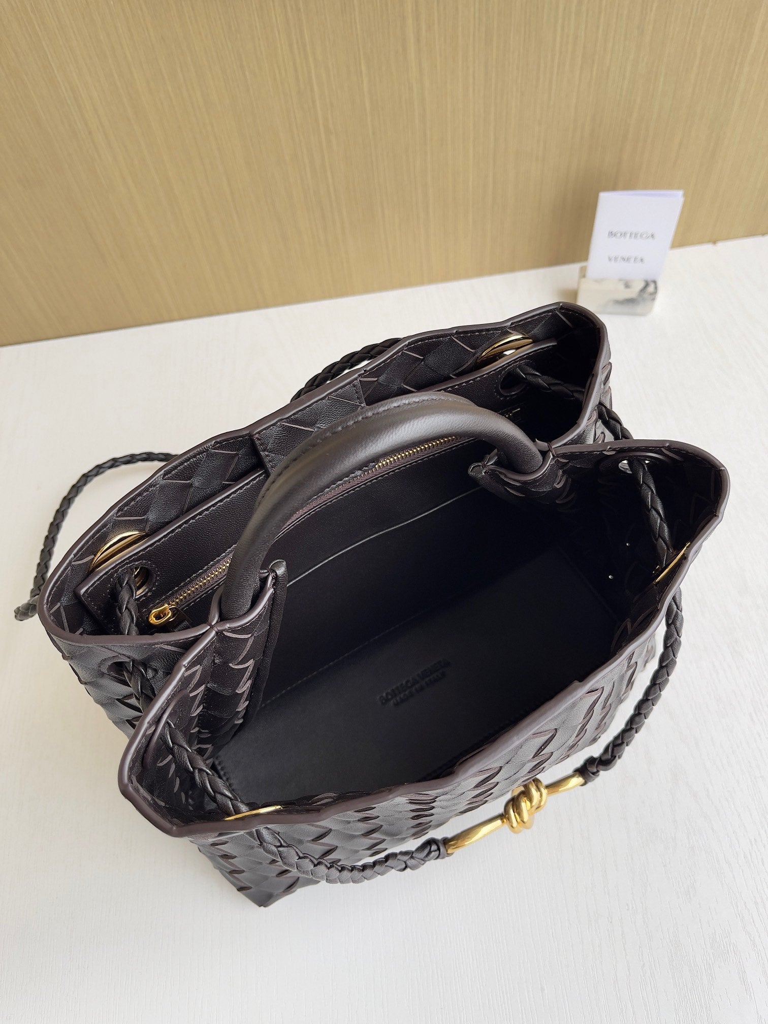 Bottega Veneta Small Andiamo Bag 743568 Lambskin Coffee