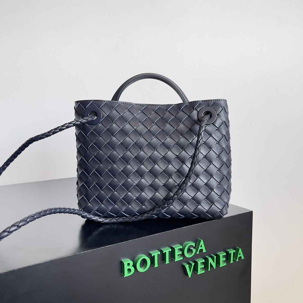 Bottega Veneta Small Andiamo Bag 743568 Lambskin Navy Blue