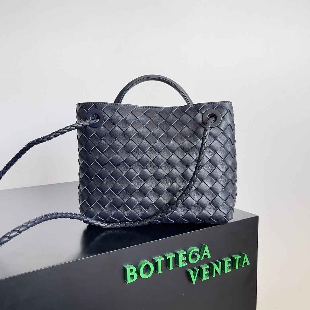 Bottega Veneta Small Andiamo Bag 743568 Lambskin Navy Blue