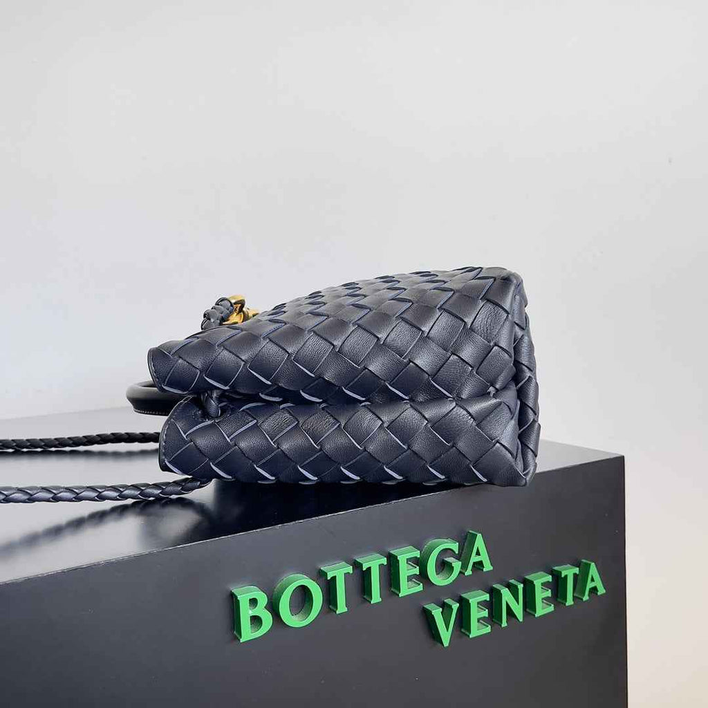 Bottega Veneta Small Andiamo Bag 743568 Lambskin Navy Blue