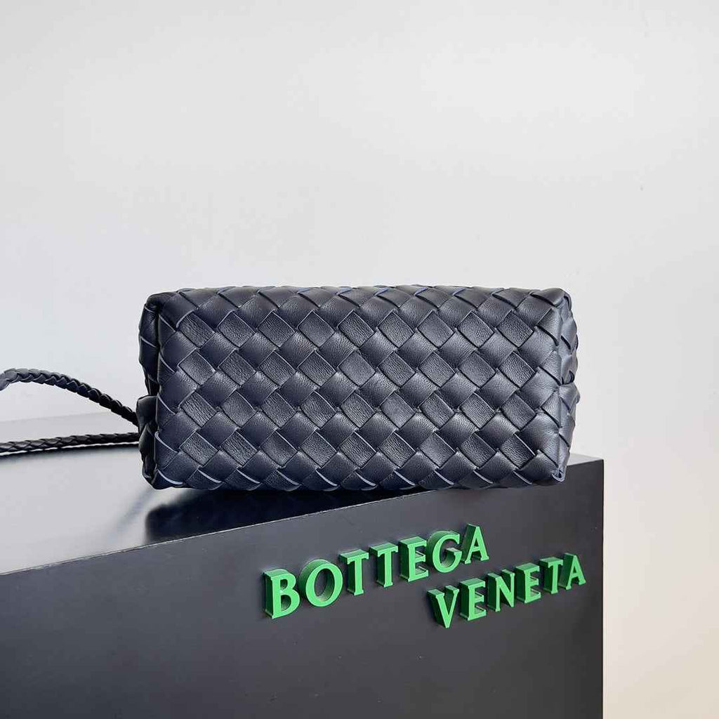 Bottega Veneta Small Andiamo Bag 743568 Lambskin Navy Blue