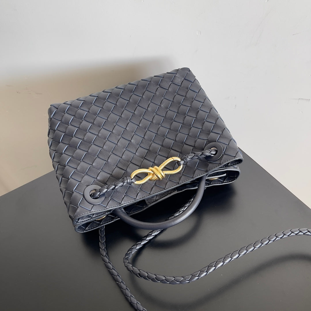 Bottega Veneta Small Andiamo Bag 743568 Lambskin Navy Blue