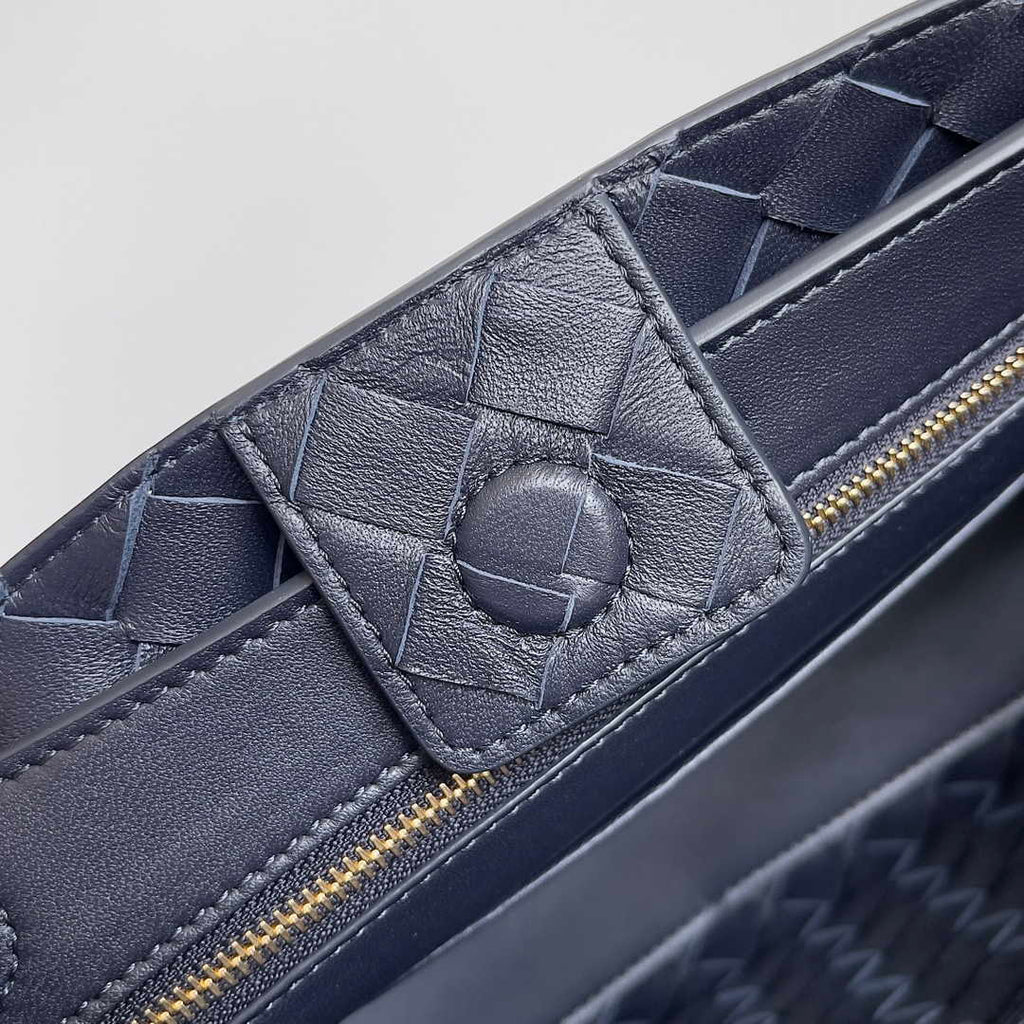 Bottega Veneta Small Andiamo Bag 743568 Lambskin Navy Blue