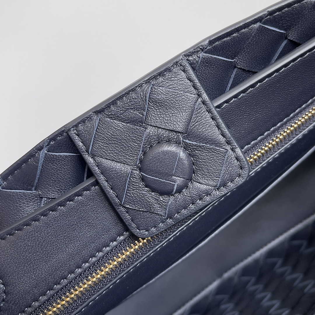 Bottega Veneta Small Andiamo Bag 743568 Lambskin Navy Blue