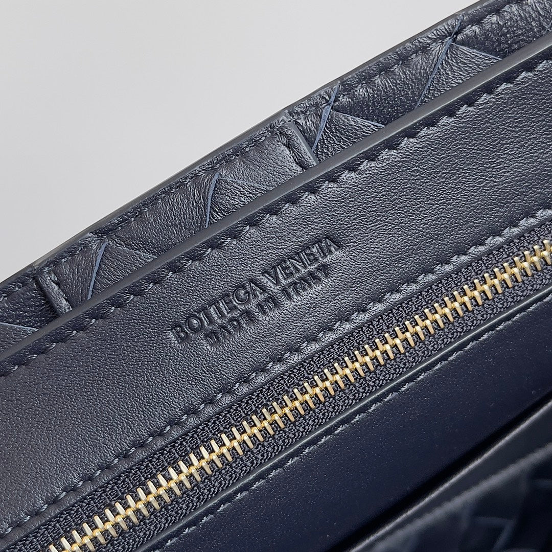 Bottega Veneta Small Andiamo Bag 743568 Lambskin Navy Blue