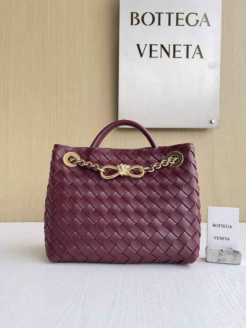 Bottega Veneta Small Andiamo Chain 786008 Lambskin Wine Red