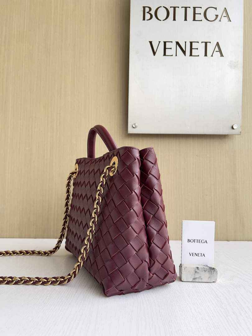 Bottega Veneta Small Andiamo Chain 786008 Lambskin Wine Red