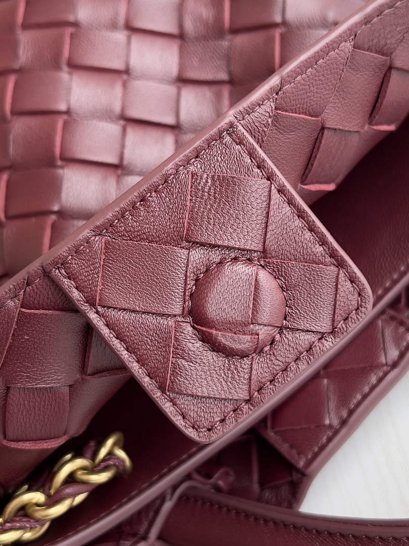 Bottega Veneta Small Andiamo Chain 786008 Lambskin Wine Red