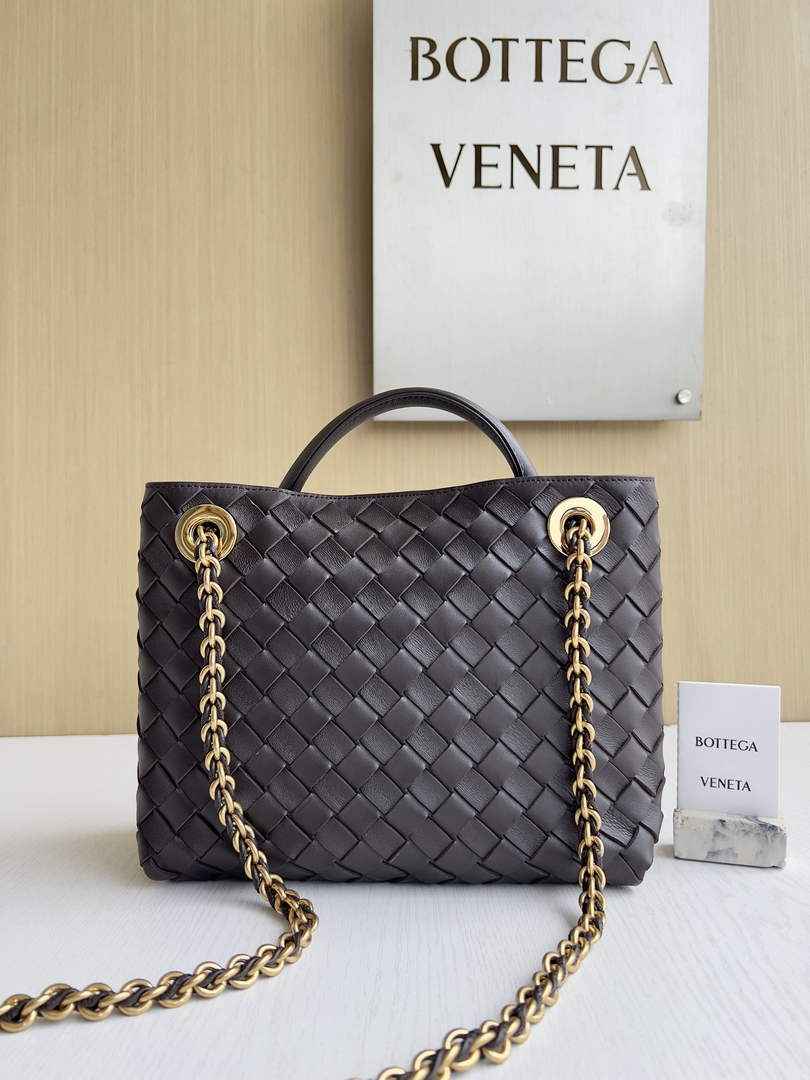 Bottega Veneta Small Andiamo Chain 786008 Lambskin Coffee