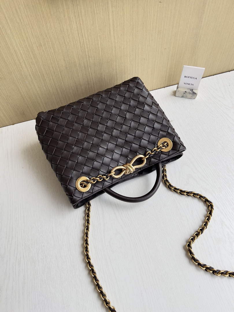 Bottega Veneta Small Andiamo Chain 786008 Lambskin Coffee