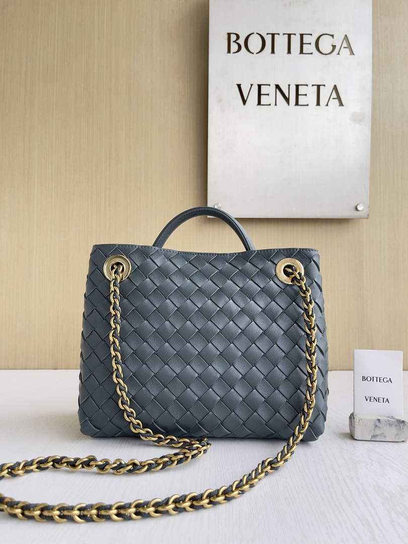Bottega Veneta Small Andiamo Chain 786008 Lambskin Navy Blue