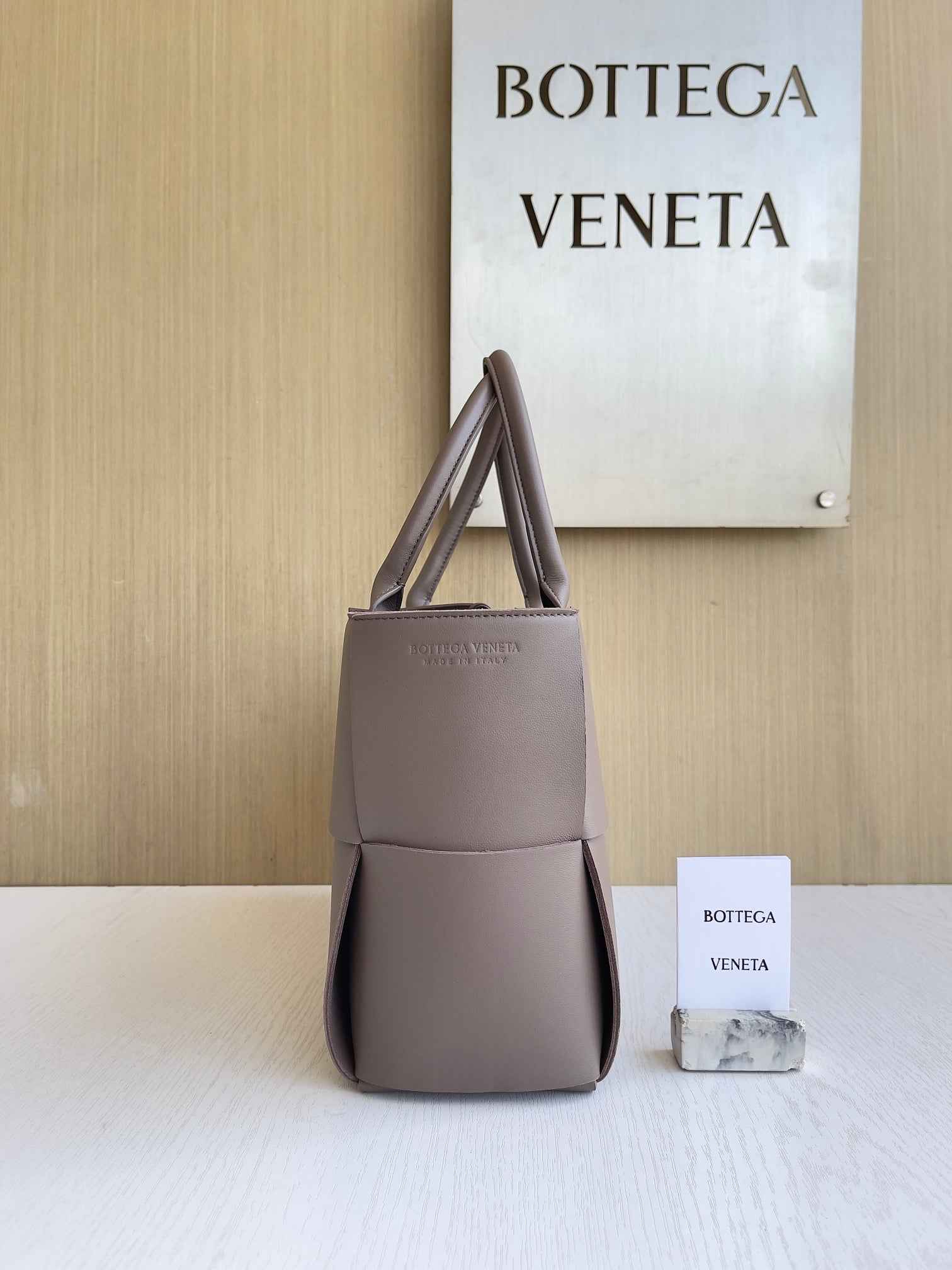 Bottega Veneta Small Arco Tote Bag 652867 Calfskin Khaki