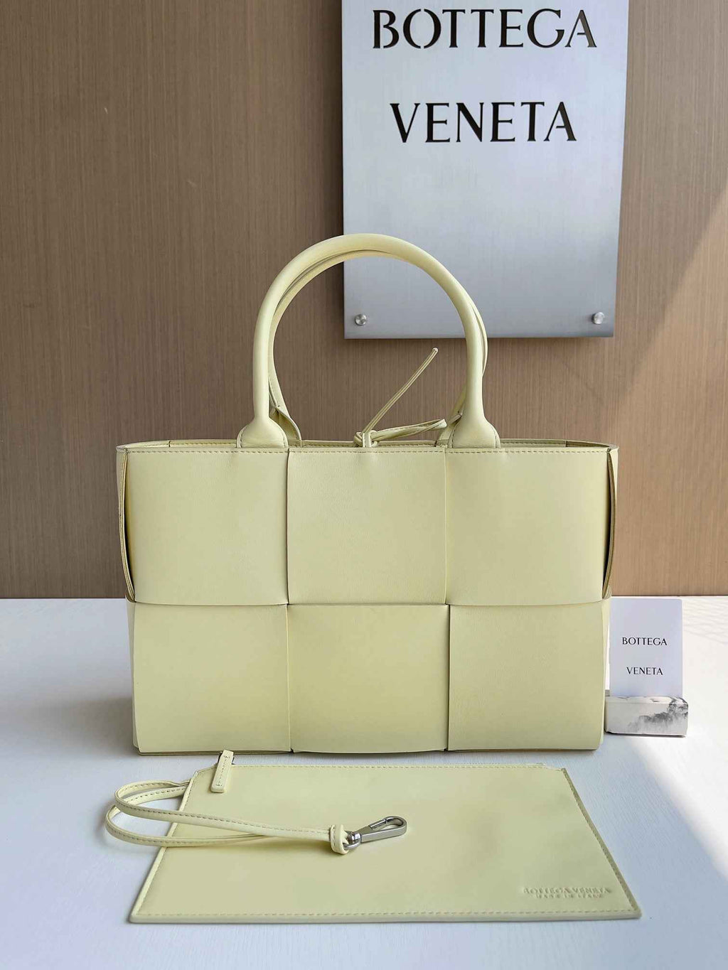 Bottega Veneta Small Arco Tote Bag 652867 Calfskin Yellow