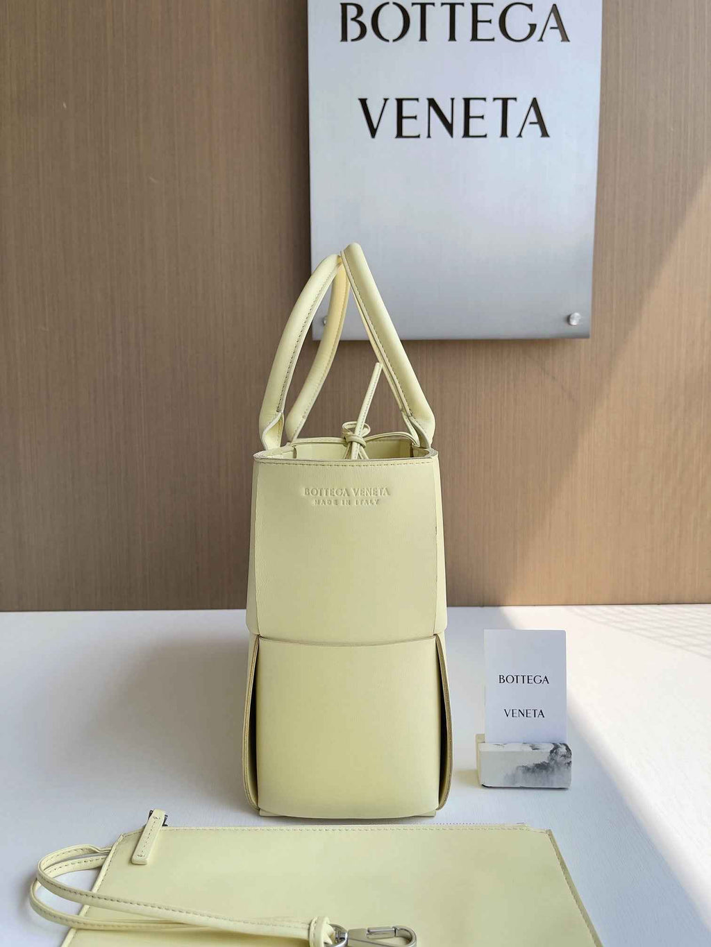 Bottega Veneta Small Arco Tote Bag 652867 Calfskin Yellow