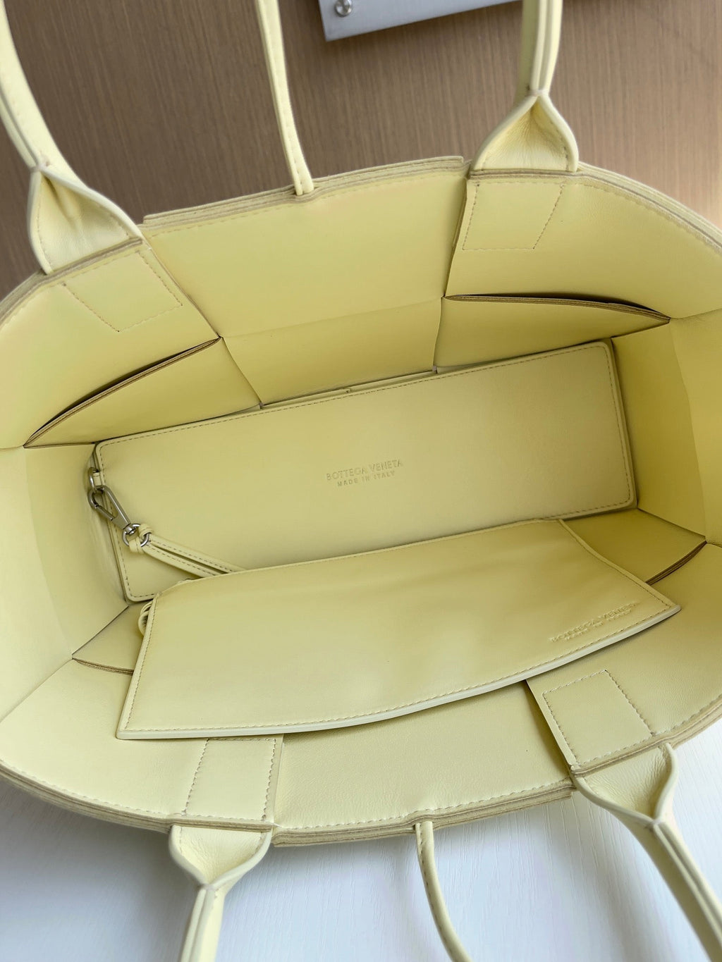 Bottega Veneta Small Arco Tote Bag 652867 Calfskin Yellow