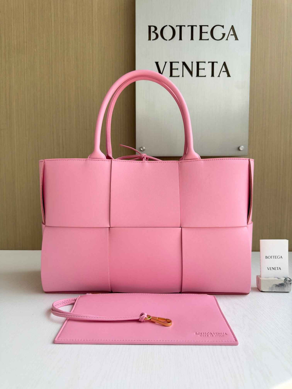 Bottega Veneta Small Arco Tote Bag 652867 Calfskin Pink
