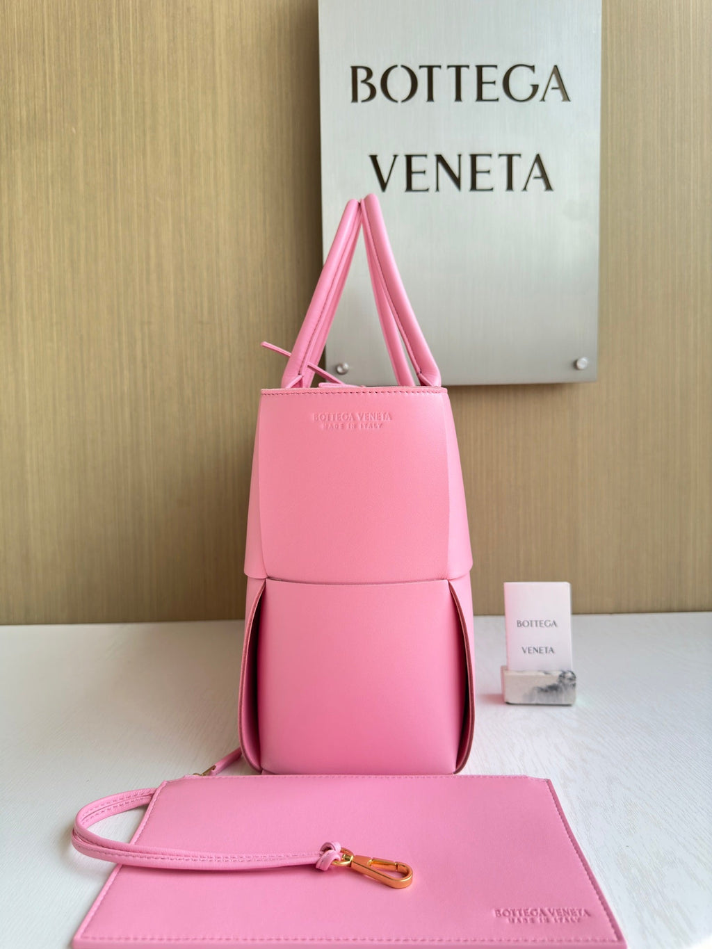 Bottega Veneta Small Arco Tote Bag 652867 Calfskin Pink