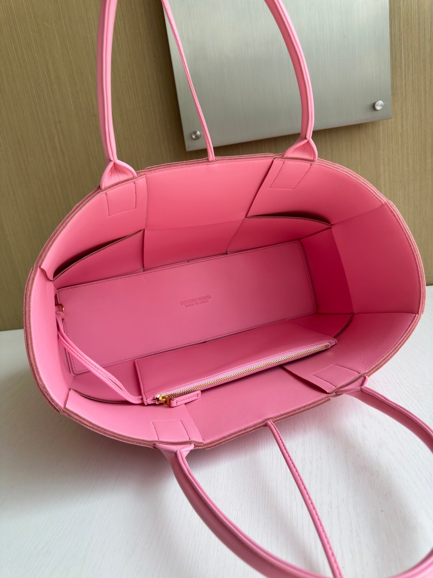 Bottega Veneta Small Arco Tote Bag 652867 Calfskin Pink