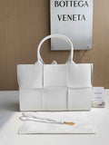 Bottega Veneta Small Arco Tote Bag 652867 Calfskin White