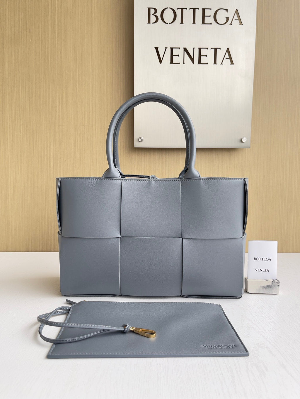 Bottega Veneta Small Arco Tote Bag 652867 Calfskin Gray