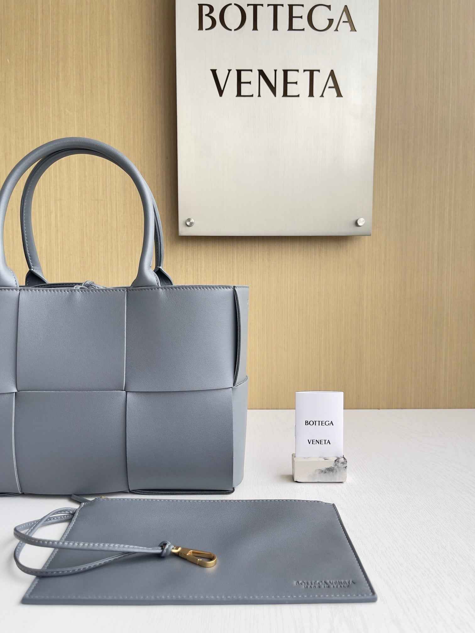 Bottega Veneta Small Arco Tote Bag 652867 Calfskin Gray