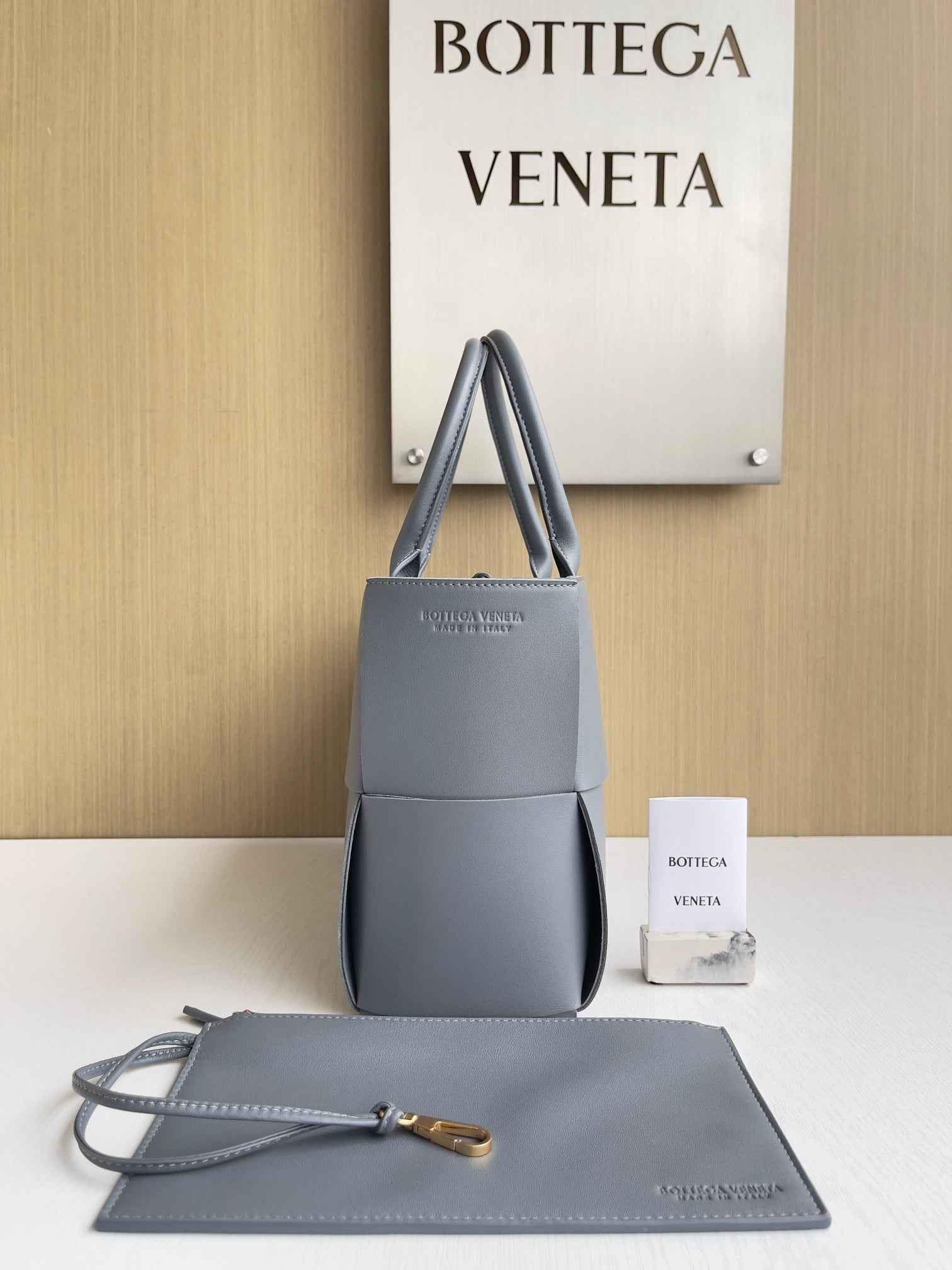 Bottega Veneta Small Arco Tote Bag 652867 Calfskin Gray