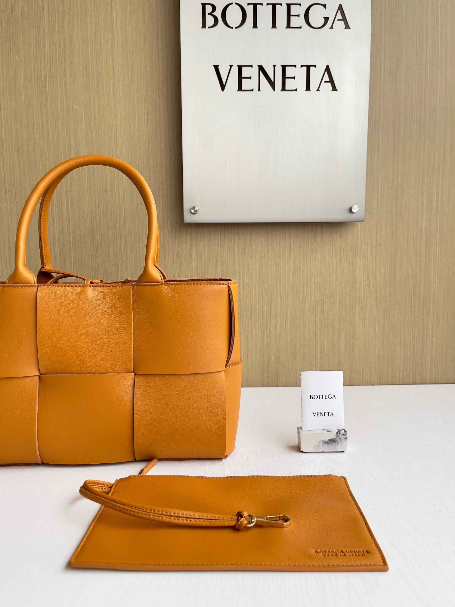 Bottega Veneta Small Arco Tote Bag 652867 Calfskin Orange
