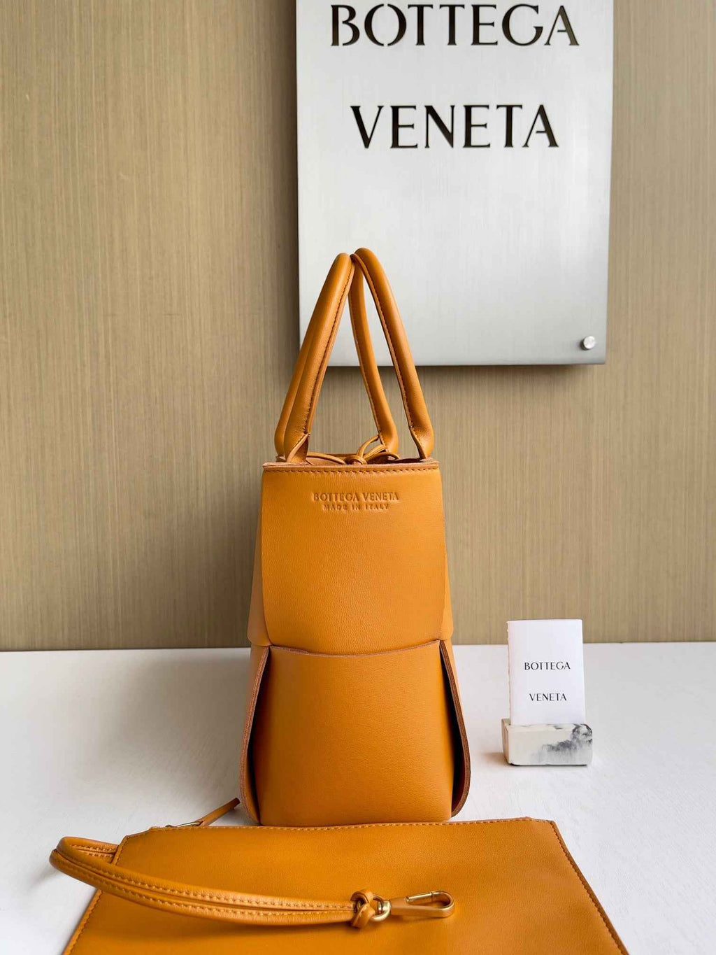 Bottega Veneta Small Arco Tote Bag 652867 Calfskin Orange