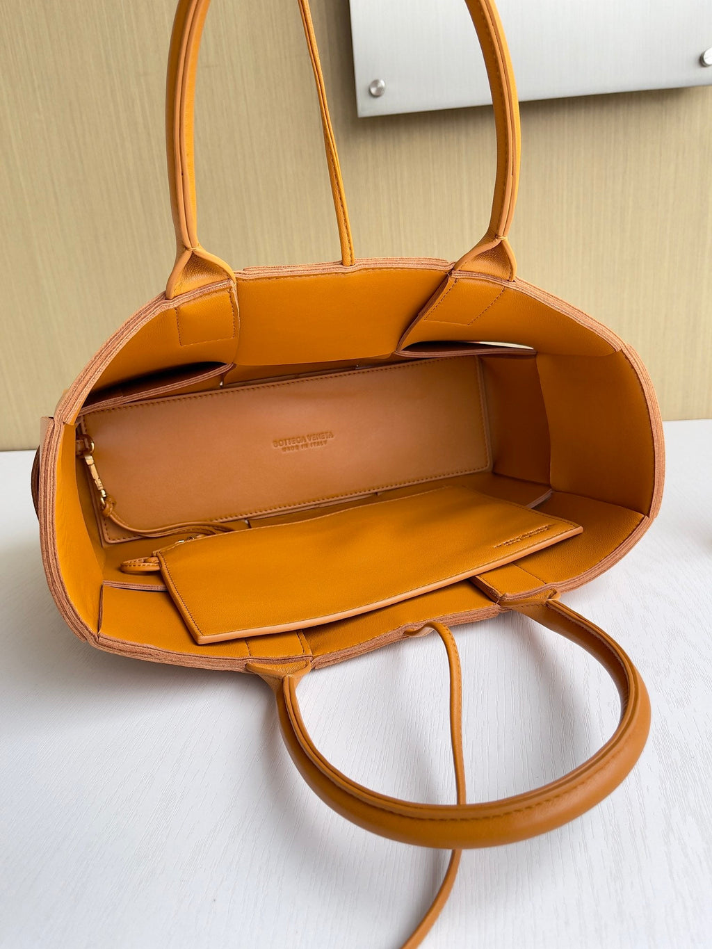 Bottega Veneta Small Arco Tote Bag 652867 Calfskin Orange