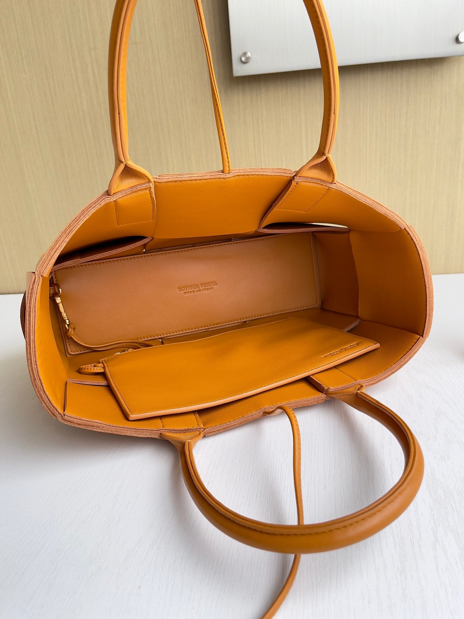 Bottega Veneta Small Arco Tote Bag 652867 Calfskin Orange