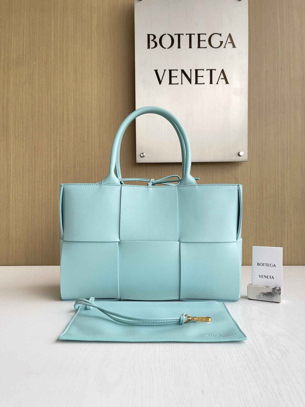 Bottega Veneta Small Arco Tote Bag 652867 Calfskin Light Blue