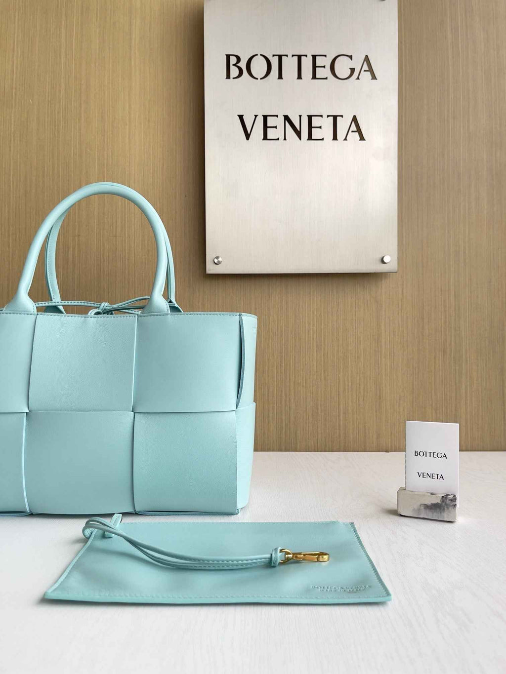 Bottega Veneta Small Arco Tote Bag 652867 Calfskin Light Blue