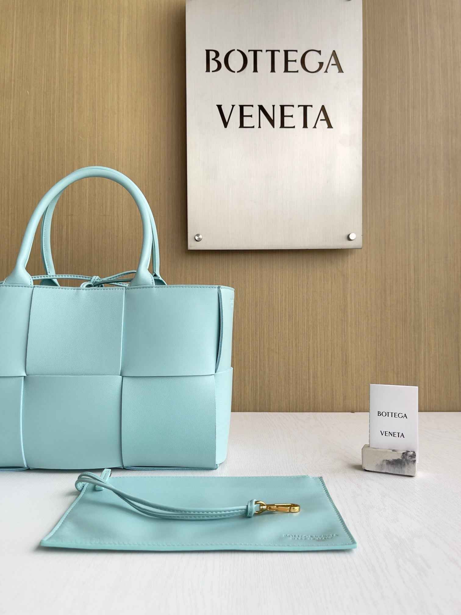 Bottega Veneta Small Arco Tote Bag 652867 Calfskin Light Blue