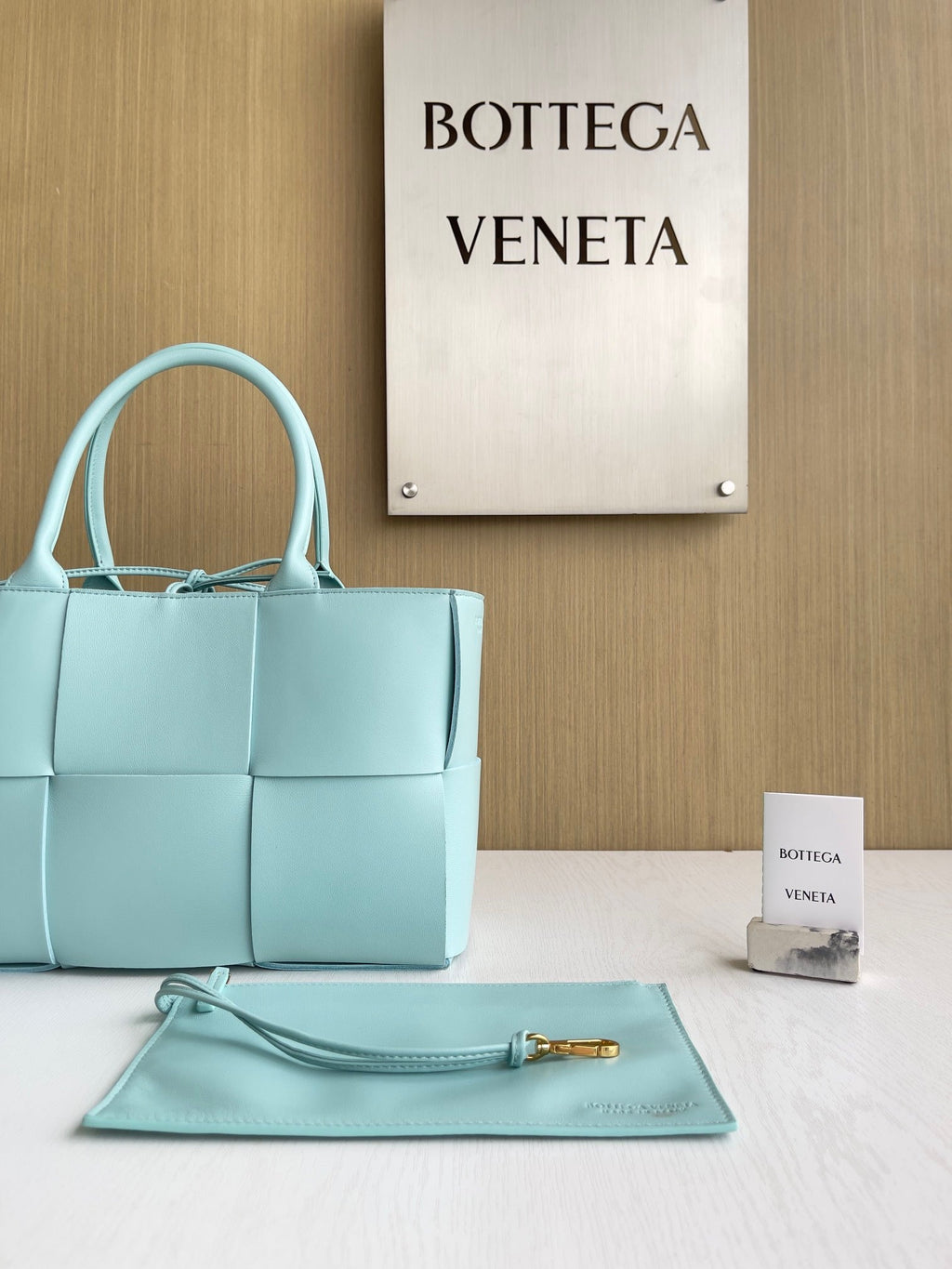 Bottega Veneta Small Arco Tote Bag 652867 Calfskin Light Blue