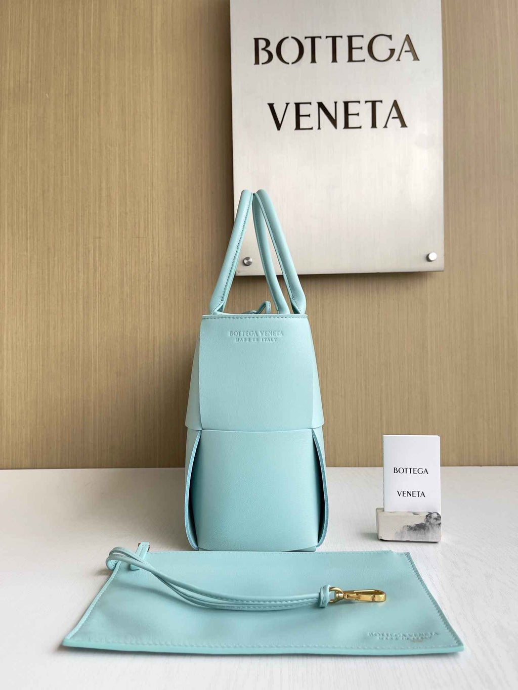 Bottega Veneta Small Arco Tote Bag 652867 Calfskin Light Blue
