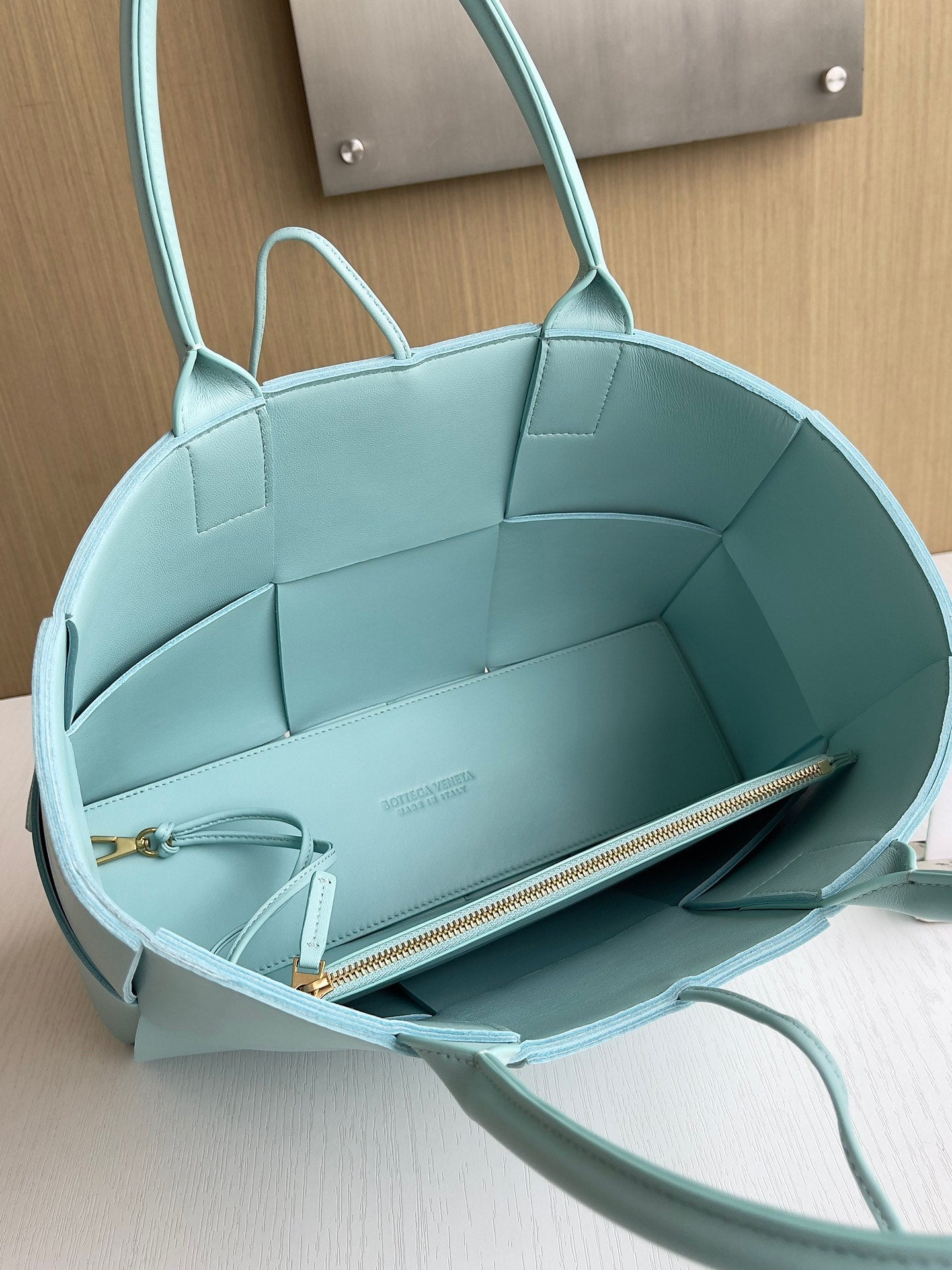 Bottega Veneta Small Arco Tote Bag 652867 Calfskin Light Blue