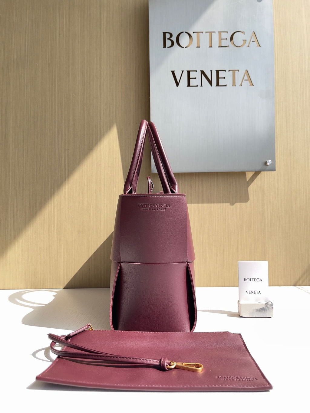 Bottega Veneta Small Arco Tote Bag 652867 Calfskin Wine Red