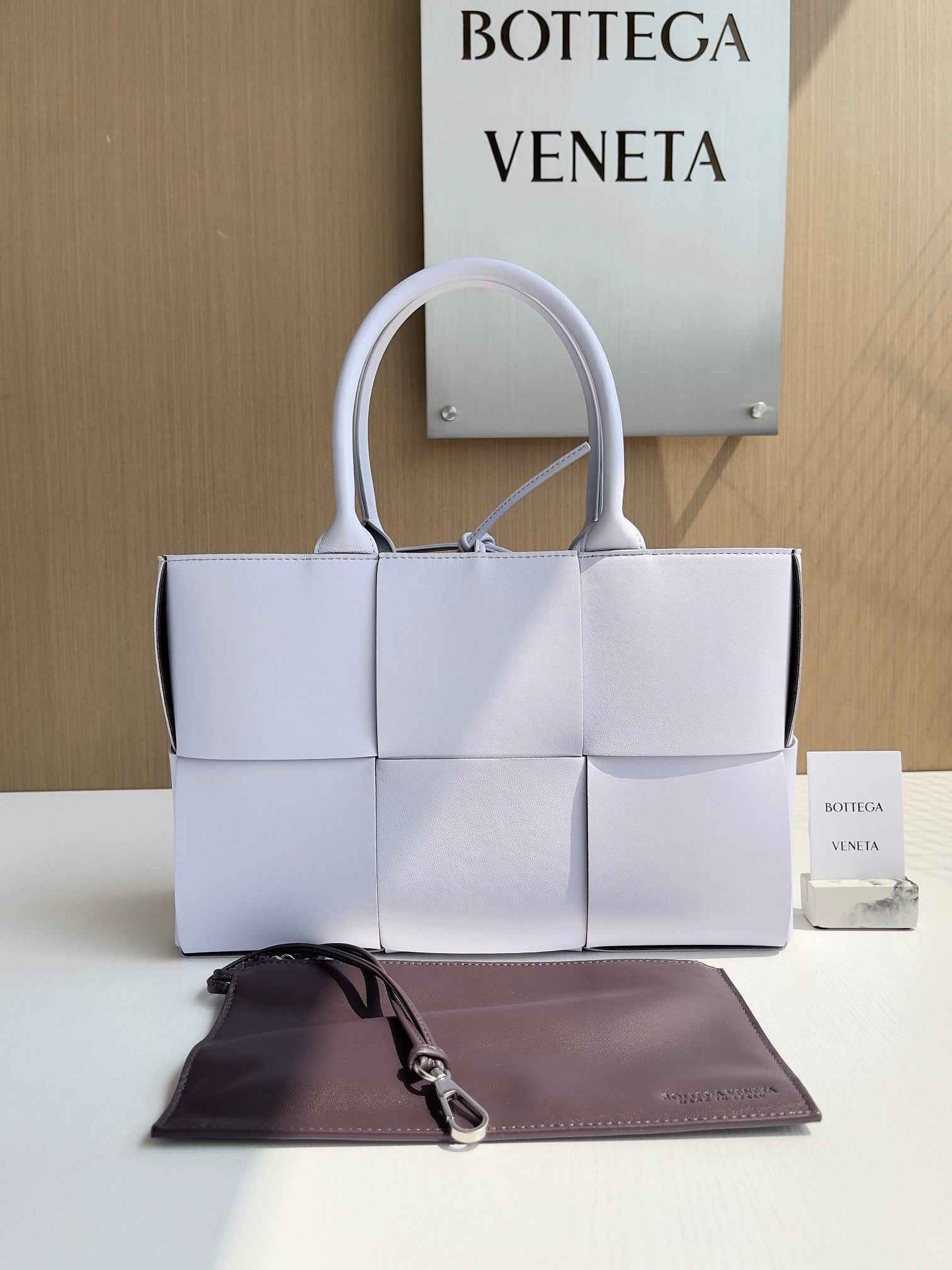 Bottega Veneta Small Arco Tote Bag 652867 Lambskin White