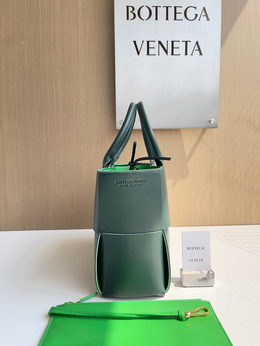 Bottega Veneta Small Arco Tote Bag 652867 Lambskin Dark Green
