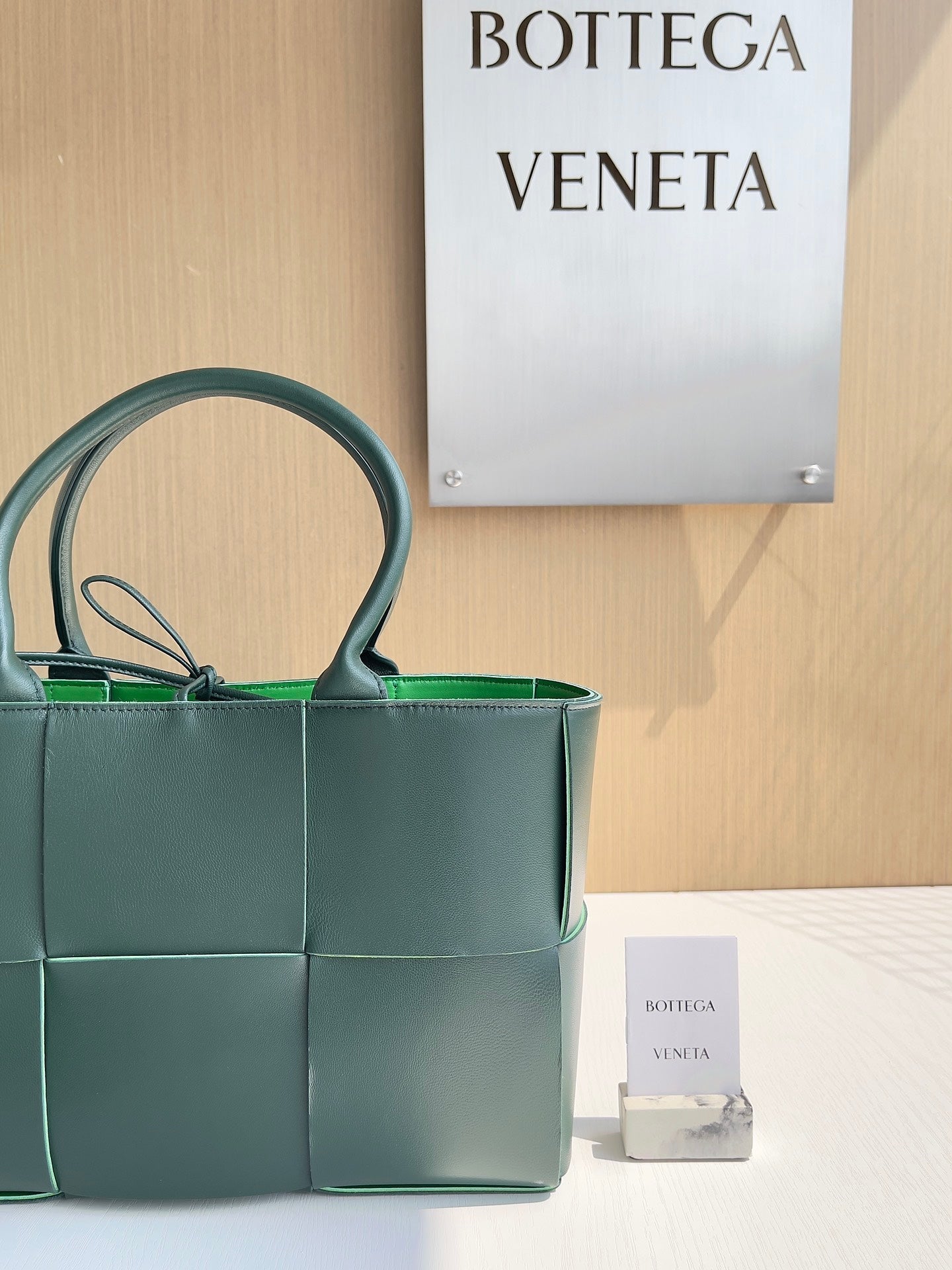 Bottega Veneta Small Arco Tote Bag 652867 Lambskin Dark Green