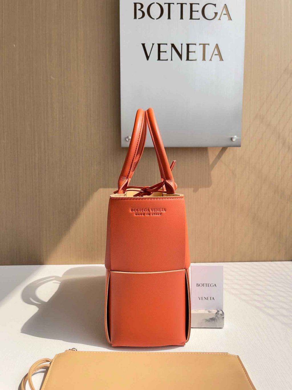 Bottega Veneta Small Arco Tote Bag 652867 Lambskin Orange