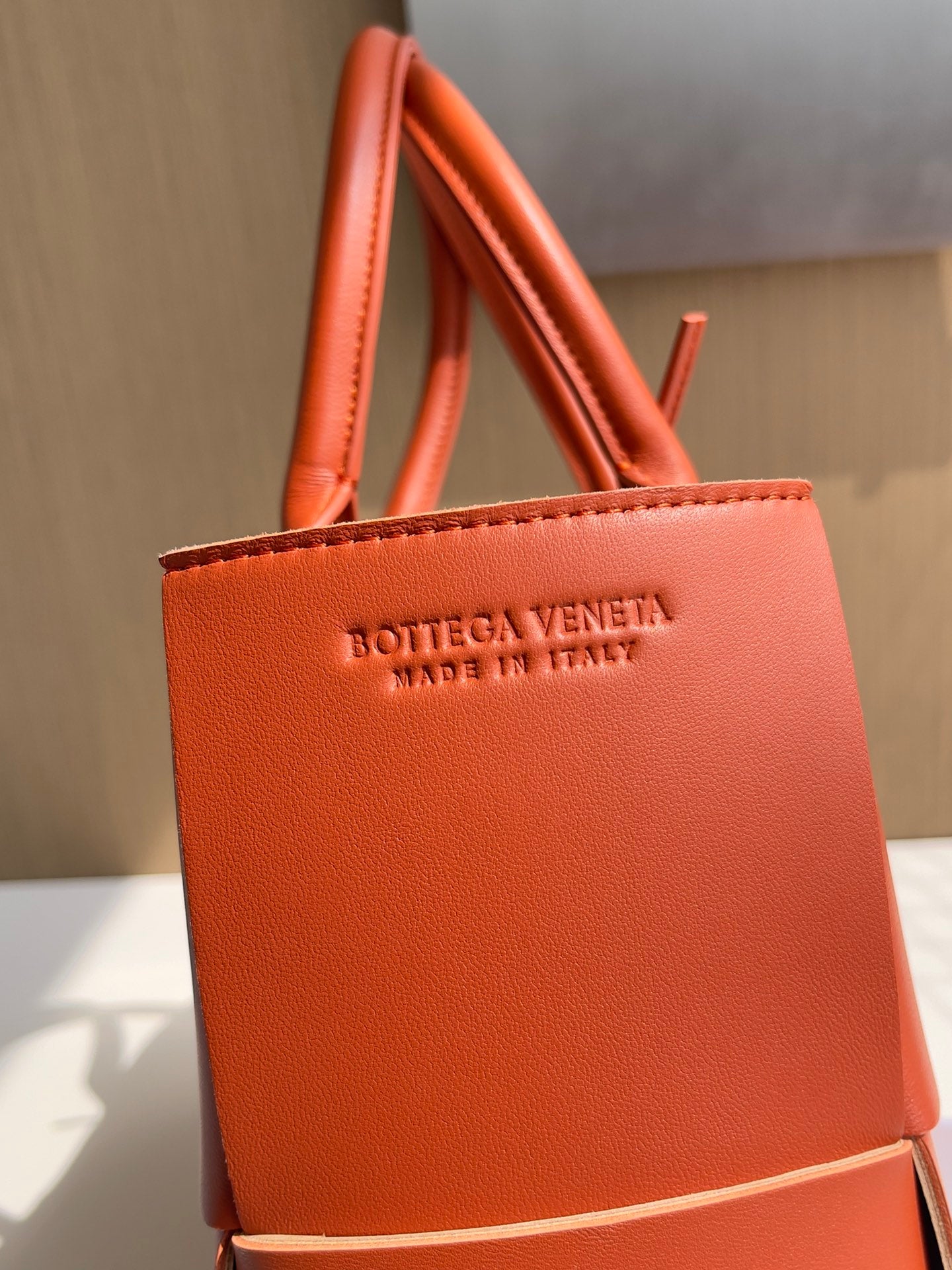 Bottega Veneta Small Arco Tote Bag 652867 Lambskin Orange