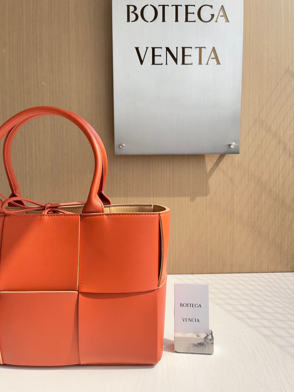 Bottega Veneta Small Arco Tote Bag 652867 Lambskin Orange