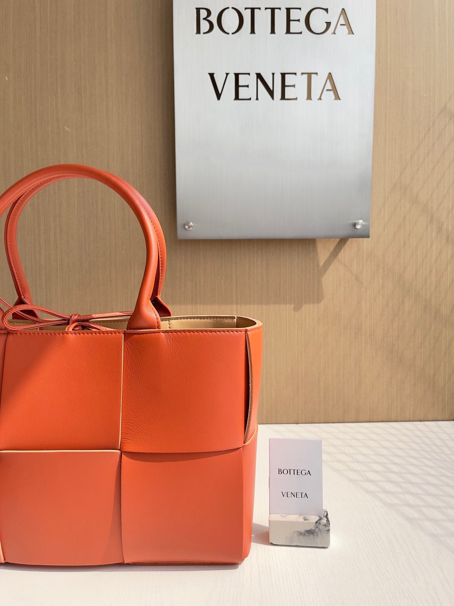 Bottega Veneta Small Arco Tote Bag 652867 Lambskin Orange